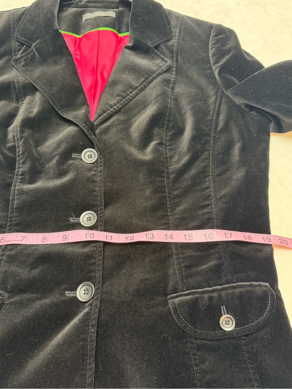 Vintage Y2K Liz Claiborne Black Cotton Velvet Blazer 14 Dark Academia Equestrian - Picture 8 of 15